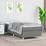 Box Spring Bed Frame Dark Gray 39.4"x74.8" Twin Fabric