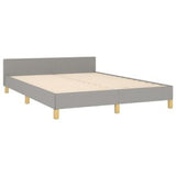 Bed Frame with Headboard Light Gray 59.8"x79.9" Queen Fabric