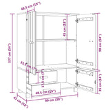 Wardrobe White 39"x17.7"x53.9" Solid Wood Pine