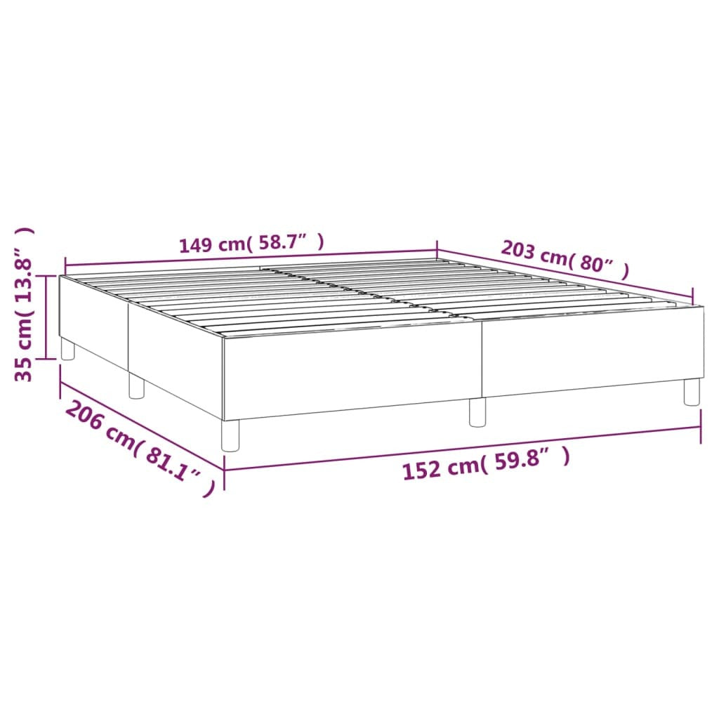 Box Spring Bed Frame Dark Gray 59.8"x79.9" Queen Fabric