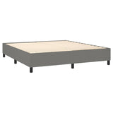 Box Spring Bed Frame Dark Gray 76"x79.9" King Fabric