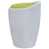 Stool White and Green Faux Leather