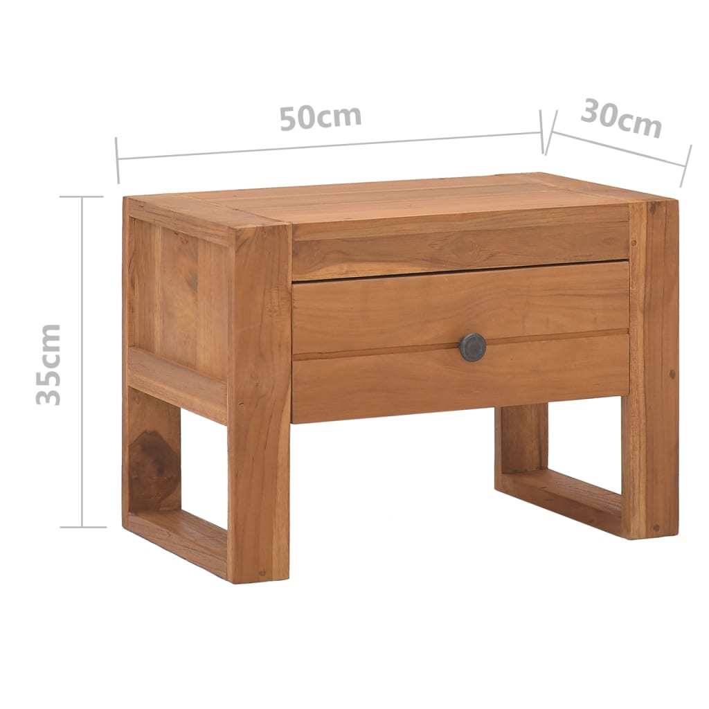 Bedside Cabinet 19.7"x11.8"x13.8" Solid Teak Wood