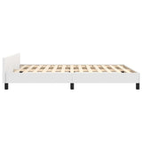 Bed Frame with Headboard White 59.8"x79.9" Queen Faux Leather