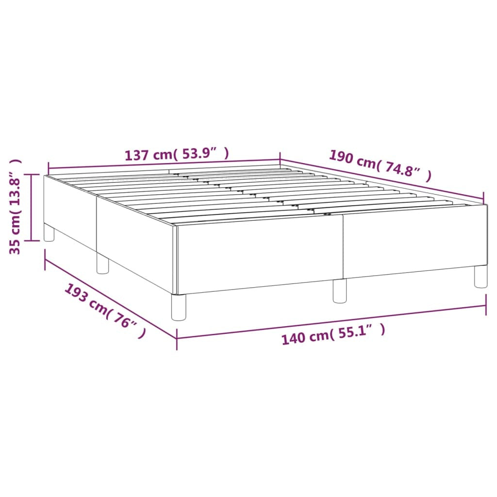 Bed Frame White 53.9"x74.8" Full Faux Leather