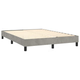 Box Spring Bed with Mattress Light Gray 53.9"x74.8" Full Velvet