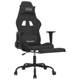 Massage Gaming Chair with Footrest Black Fabric