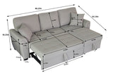 2049 Storage Sofa Bed Tufeted Cushion with 2 Pillows