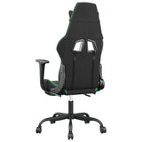 Massage Gaming Chair with Footrest Black&Green Faux Leather