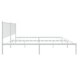 Metal Bed Frame with Headboard White 72"x83.9"