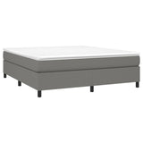 Box Spring Bed Frame Dark Gray 76"x79.9" King Fabric