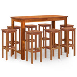 9 Piece Patio Bar Set Solid Wood Acacia