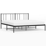 Metal Bed Frame with Headboard Black 76"x79.9"