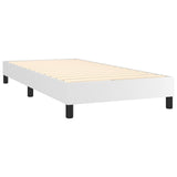 Box Spring Bed with Mattress White Twin Faux Leather