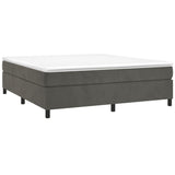 Box Spring Bed Frame Dark Gray 72"x83.9" California King Velvet