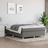 Box Spring Bed with Mattress Dark Gray 59.8"x79.9" Queen Fabric