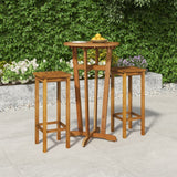 3 Piece Patio Dining Set Solid Wood Acacia