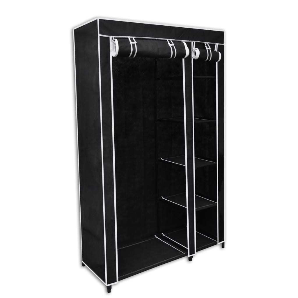 Folding Wardrobe Black 43" x 18" x 69"