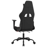 Gaming Chair with Footrest Black and Red Fabric