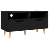 TV Cabinet Black 35.4"x15.7"x19.1" Engineered Wood