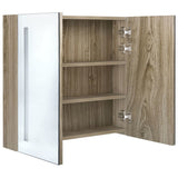 LED Bathroom Mirror Cabinet Oak 24.4"x5.5"x23.6"