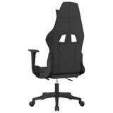 Massage Gaming Chair with Footrest Black and Blue Fabric