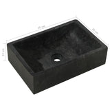 Bathroom Vanity Cabinet Solid Teak with Sink Marble Black