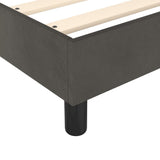 Box Spring Bed with Mattress Dark Gray 59.8"x79.9" Velvet