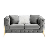 Velvet Loveseat for Living Room with Pillows