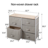3-Tier Storage Dresser with 5 Non-woven Fabric Drawers for Living Room, Bedroom