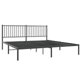 Metal Bed Frame with Headboard Black 72"x83.9"