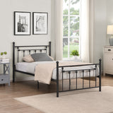 Metal Bed Frame with Headboard and Footboard