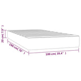 Pocket Spring Bed Mattress Light Gray 39.4"x74.8"x7.9" Twin Velvet