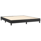 Box Spring Bed with Mattress&LED Black California King Faux Leather