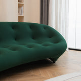 Modern Curved living room sofa ; green