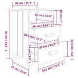 Bedside Cabinets 2 pcs Light Gray 15.7"x13.8"x24.4" Solid Wood Pine