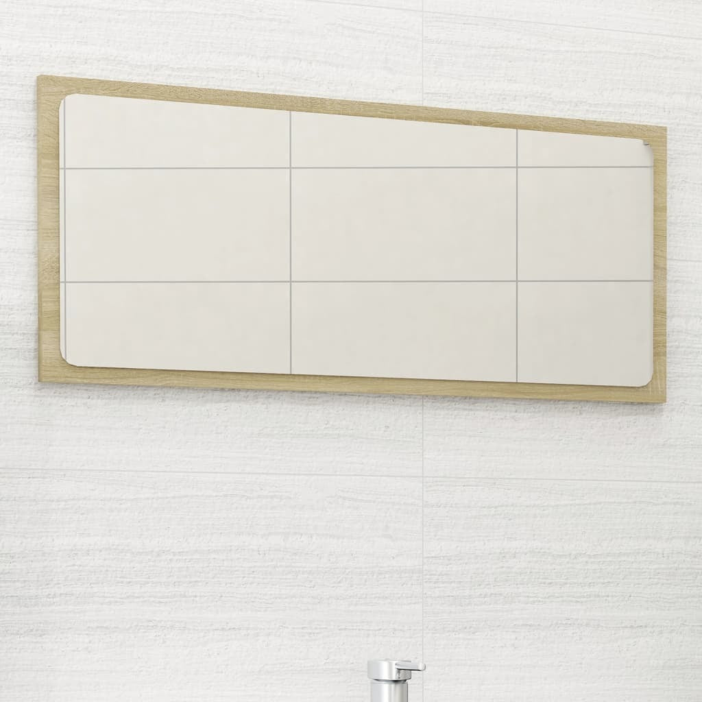 Bathroom Mirror Sonoma Oak 31.5"x0.6"x14.6" Engineered Wood