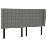 Box Spring Bed with Mattress Dark Gray Queen Fabric