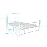 Metal Bed Frame with Headboard and Footboard