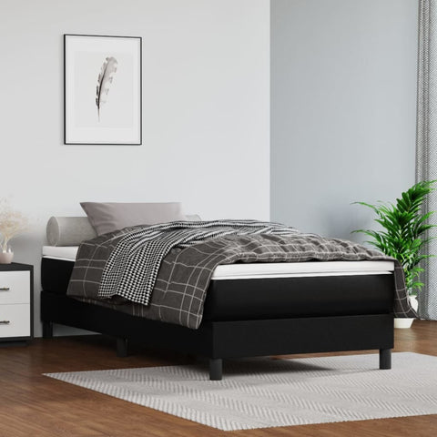 Box Spring Bed Frame Black 39.4"x74.8" Twin Faux Leather