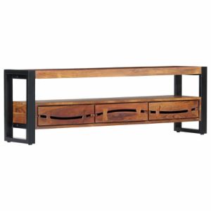 TV Cabinet 55.1"x11.8"x17.7" Solid Acacia Wood