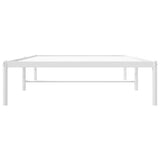 Metal Bed Frame White 39.4"x74.8"