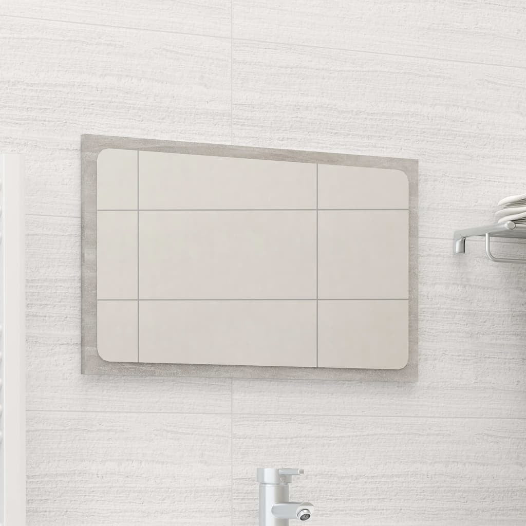 Bathroom Mirror Concrete Gray 23.6"x0.6"x14.6" Engineered Wood