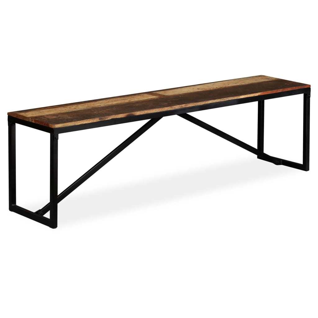 Bench Solid Reclaimed Wood 63"x13.8"x17.7"