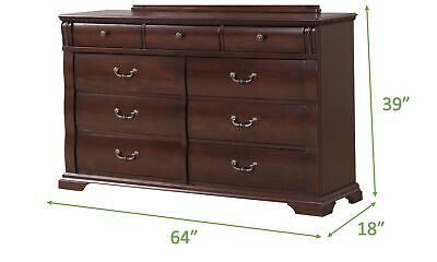 Aspen Queen 6 Pc Traditional Bedroom set made with Wood in Cherry