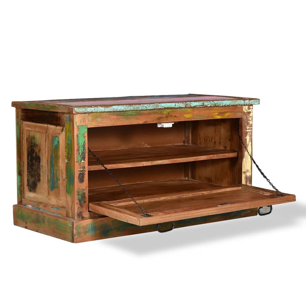 Shoe Storage Bench Solid Reclaimed Wood