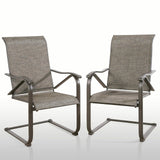 Outdoor Dining Chairs Patio Sling Spring Motion Dining Chairs for Garden, Poolside, Backyard, Porch
