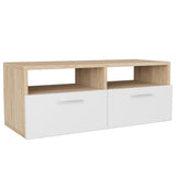 TV Cabinets 2 pcs Engineered Wood 37.4"x13.8"x14.2" Oak and White