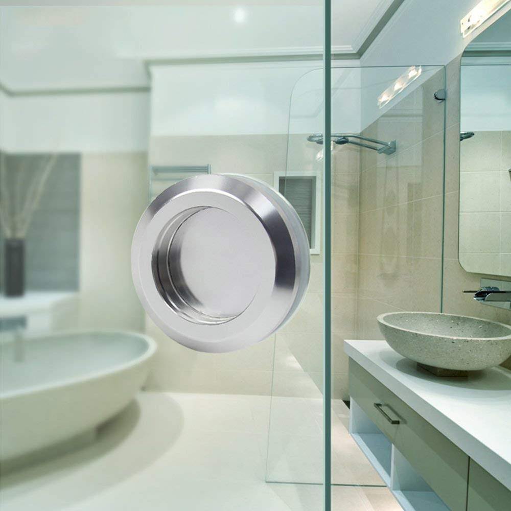 304 Brushed Stainless Steel Bathroom Glass Door Round Handles Knobs Pulls