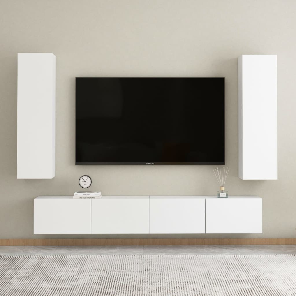 TV Cabinets 2 pcs White 12"x11.8"x43.3" Engineered Wood